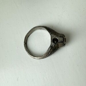 Antique Stanhope Peep Ring Nude Erotic Photo Paste Stone Engraved Band